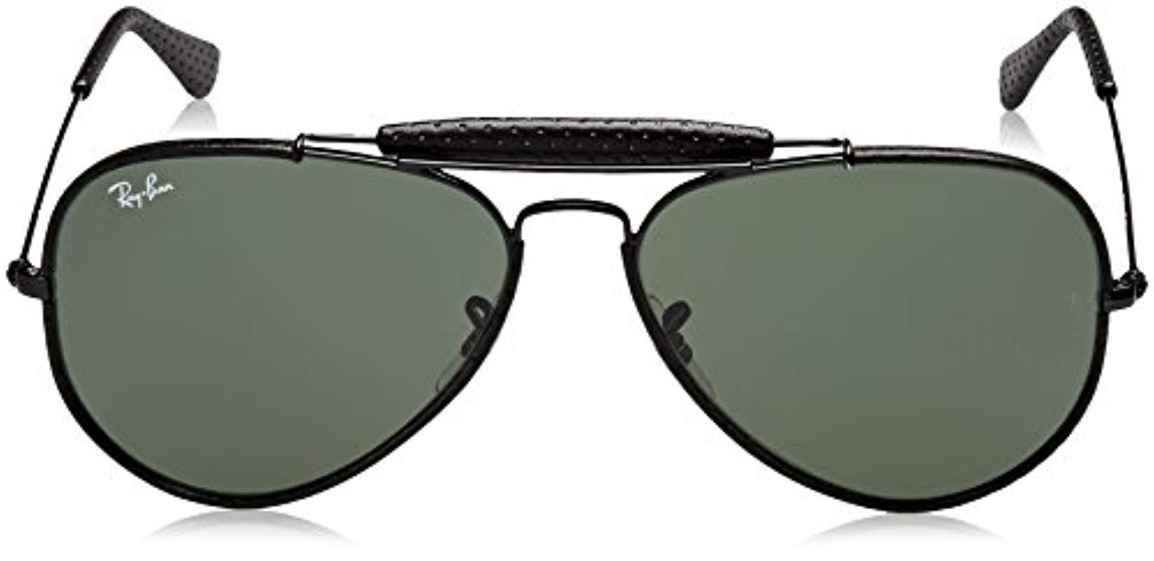 Ray-Ban Rb3422q Outdoorsman Craft Aviator Sunglasses in Leather Black  (Black) for Men - Lyst