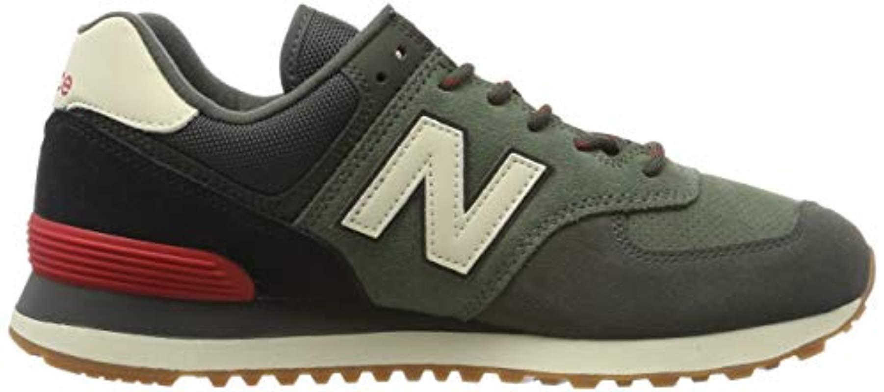 new balance 574 camo green team red