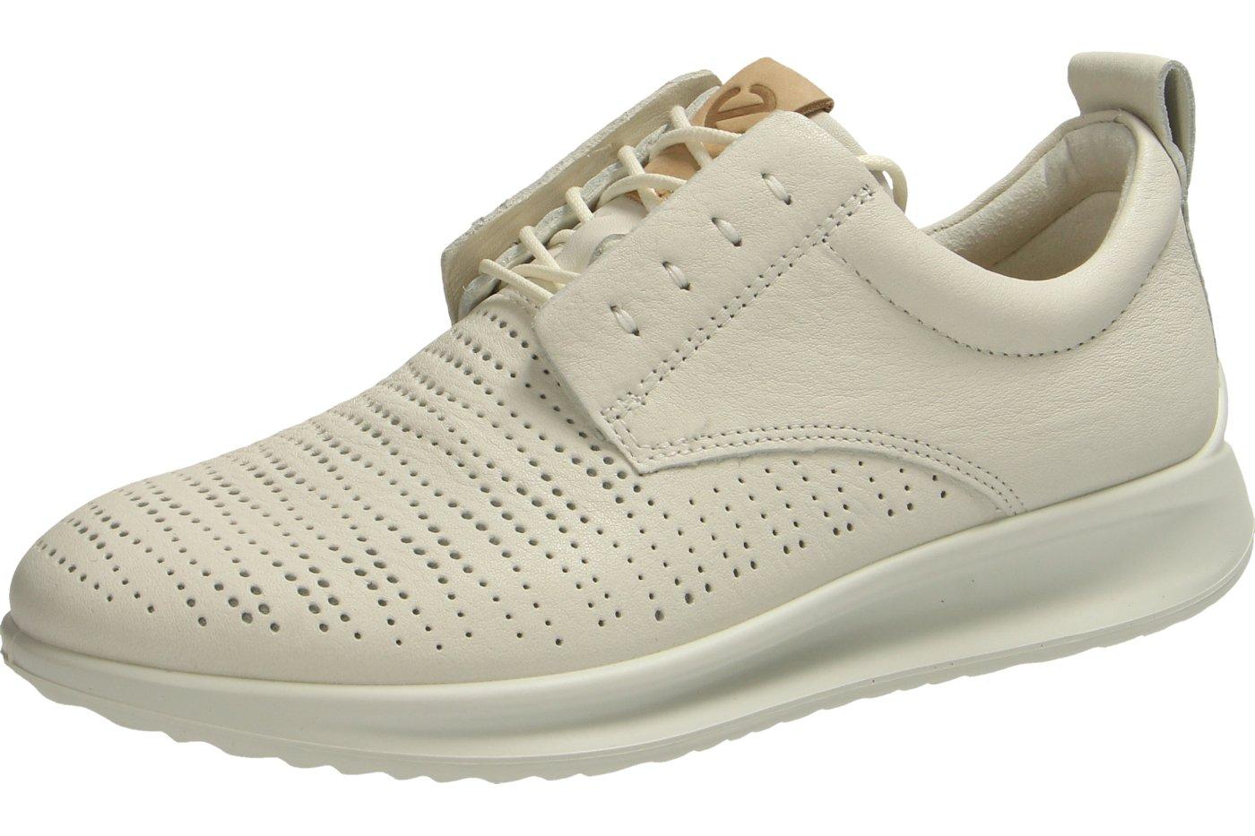 Ecco Leather Aquet Perforated Tie Oxford in White | Lyst