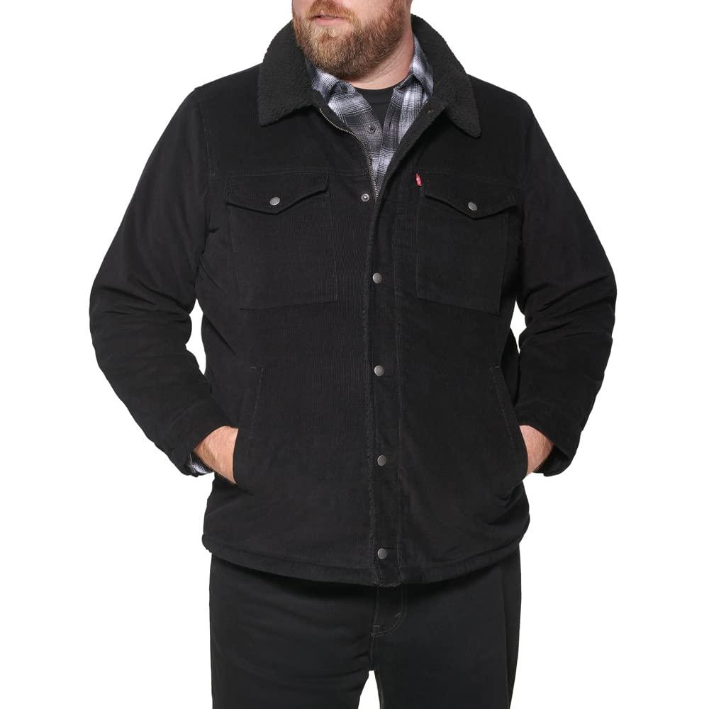 Levi's Big & Tall Corduroy Sherpa Trucker Jacket in Black for Men | Lyst