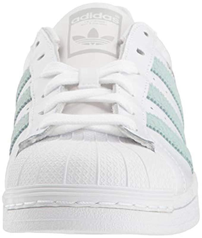 adidas Originals Leather Superstar Shoes Sneaker, White/ash Green/silver  Metallic, 5.5 M Us | Lyst