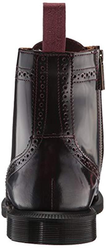 Dr. Martens Leather Delphine 8-eye Brogue Boot in Cherry Red (Black) | Lyst