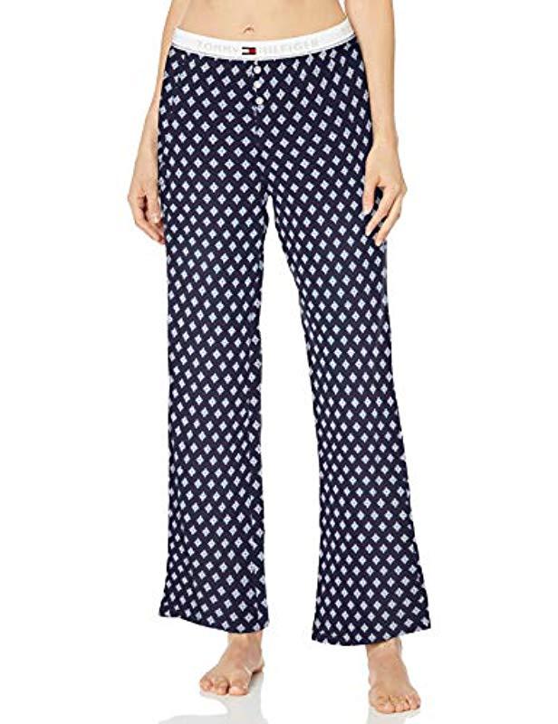 Tommy Hilfiger Cotton Logo Bottom Lounge Pajama Pant Pj in Blue Lyst