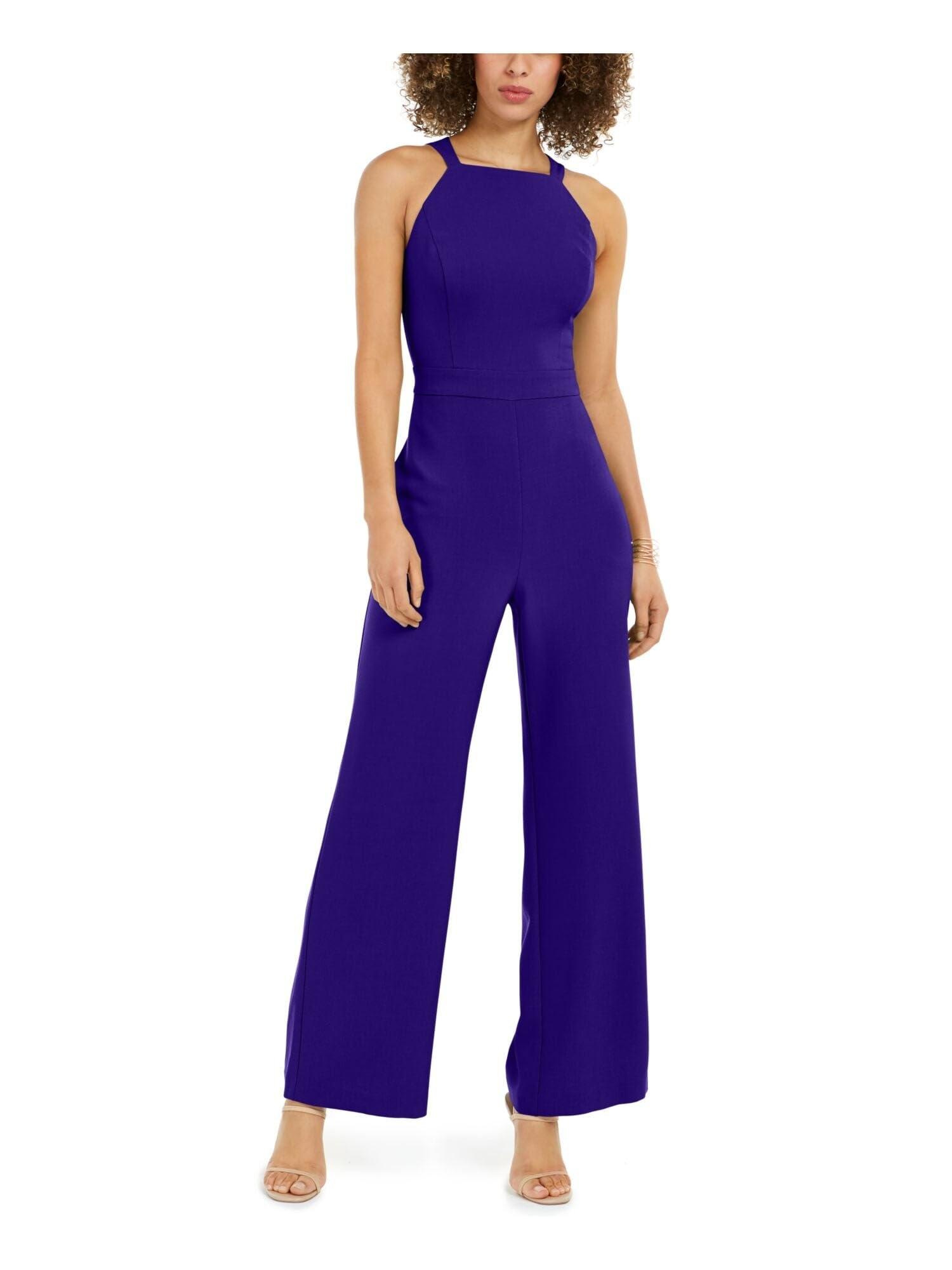 Vince Camuto Petite Sleeveless High Square Neck Crepe Jumpsuit in