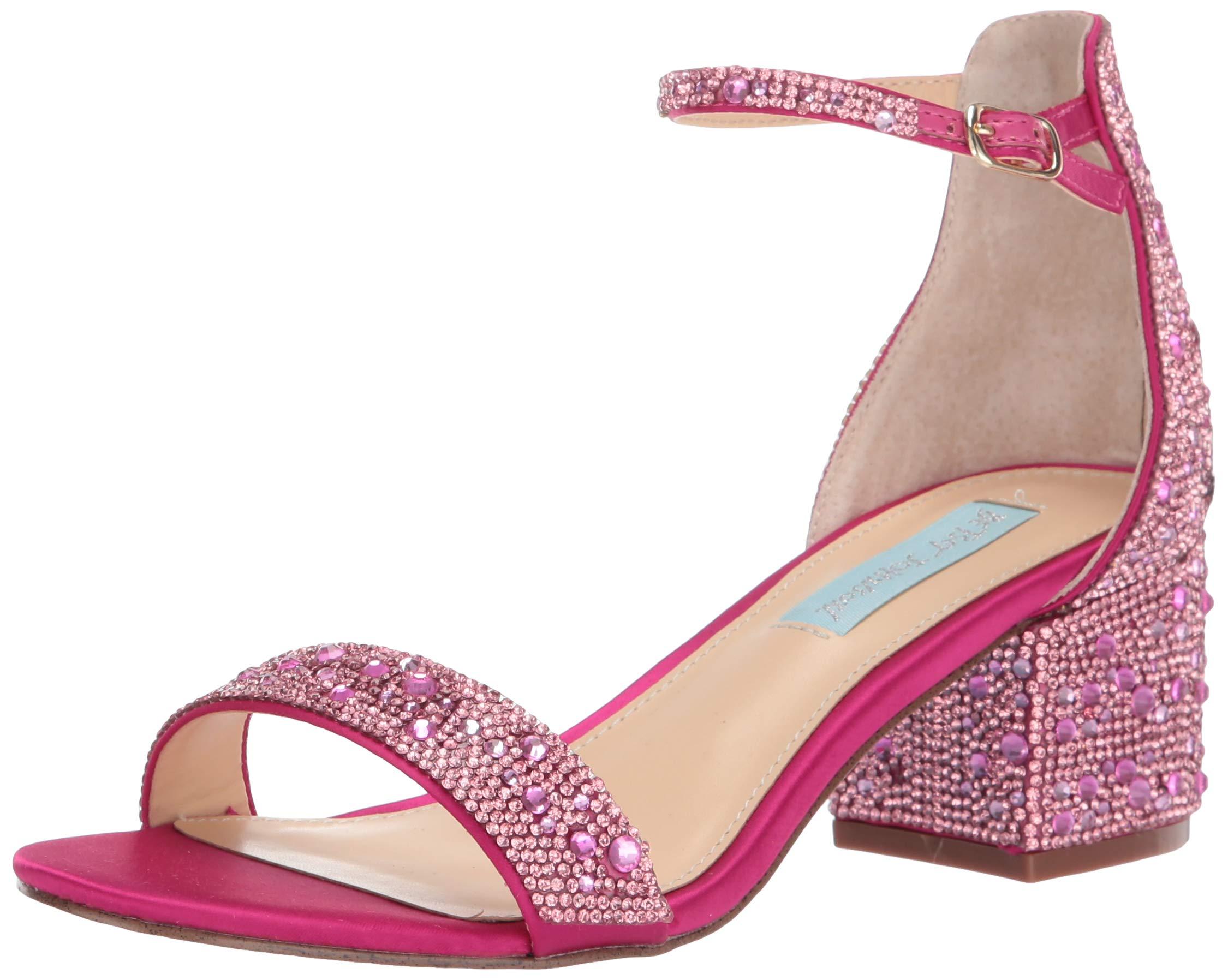 Betsey Johnson Blue Sb-mari Heeled Sandal in Pink | Lyst