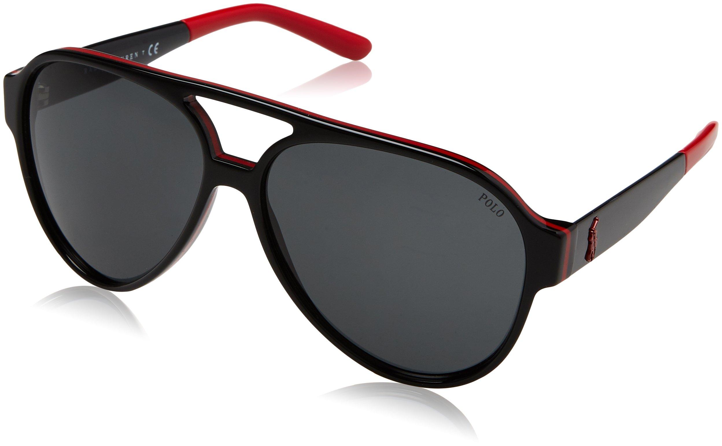 Polo Ralph Lauren Ph4130 Aviator Sunglasses in Black & Red/Grey (Black) for  Men - Lyst