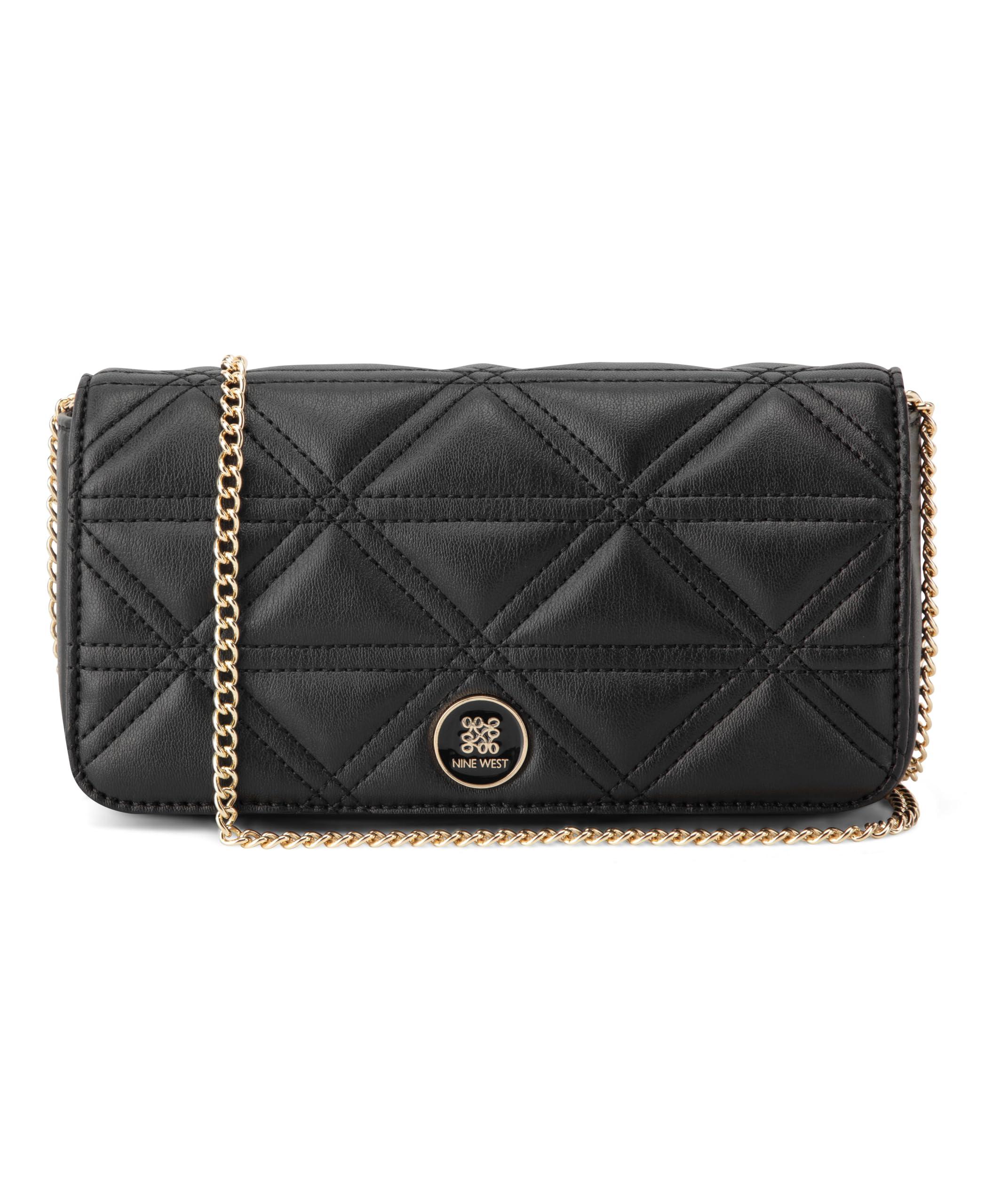 Nine West Lawson Chain In Card Case Marrones Negras Y Cartera