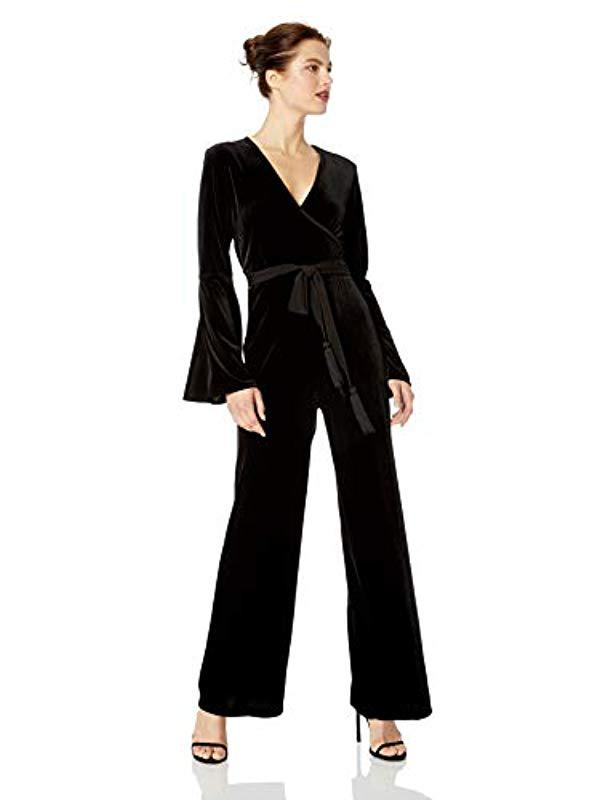 calvin klein black velvet jumpsuit