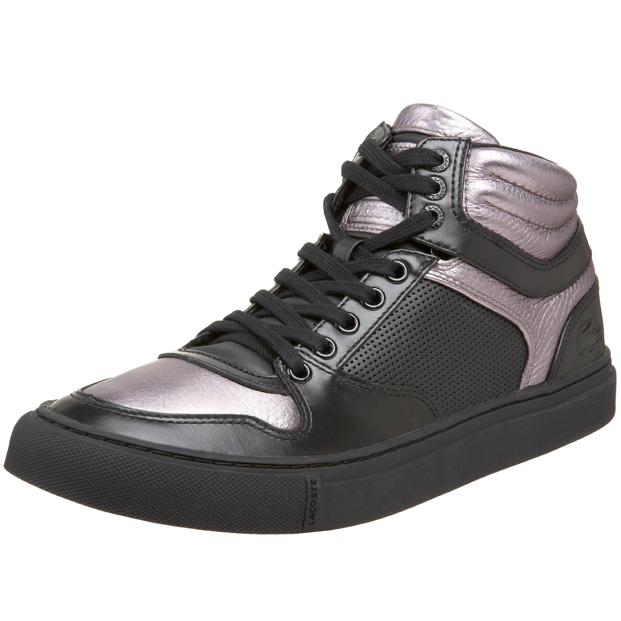 Lacoste shoes black high top best sale