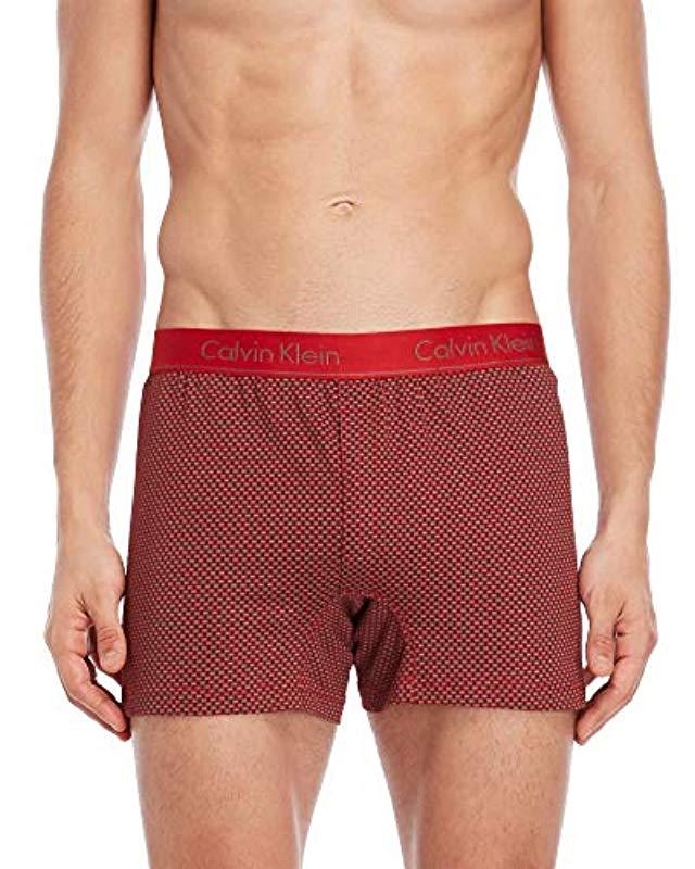 Calvin Klein Boxer Matrix-knit Slim Fit Boxer in Red for Men | Lyst