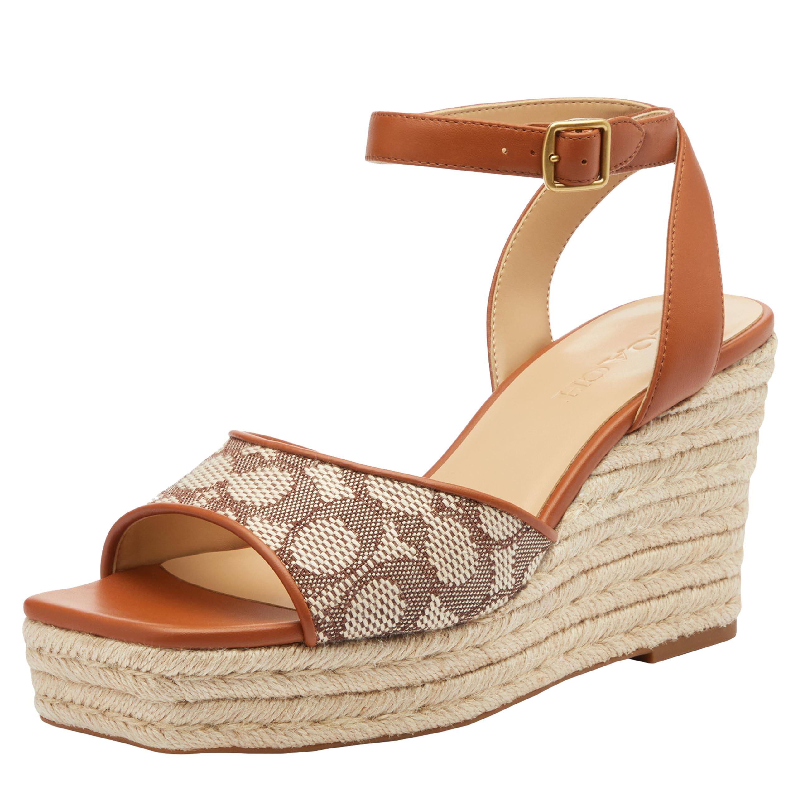 【COACH】Women's Suede Espadrille Wedge Sandals COACH Women's Suede Espadrille Wedge Sandals - Macy's