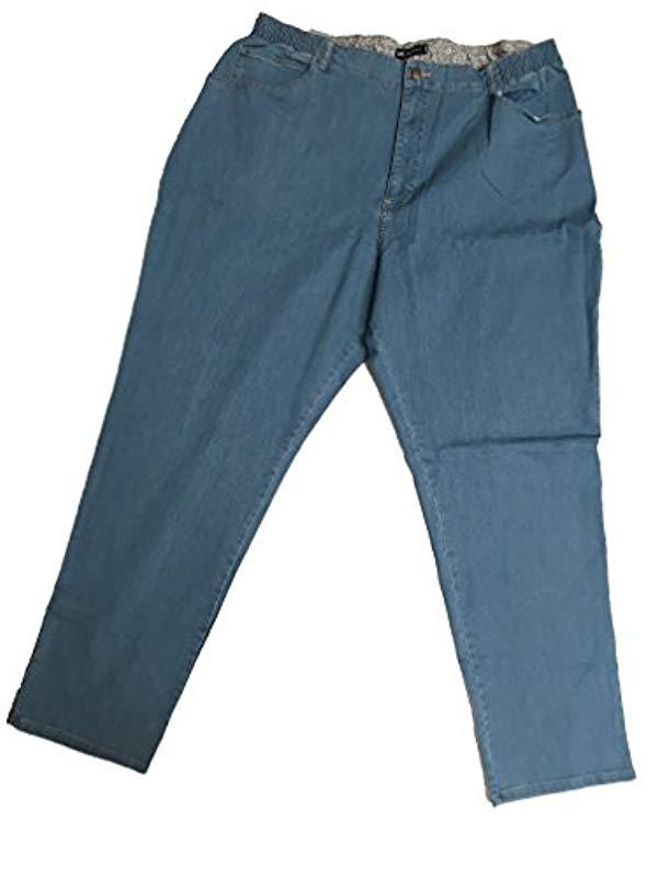 Lee Jeans For Women Elastic Waist Lee Jeans Plus Size Relaxed-fit Elastic-waist Jean in Blue - Lyst