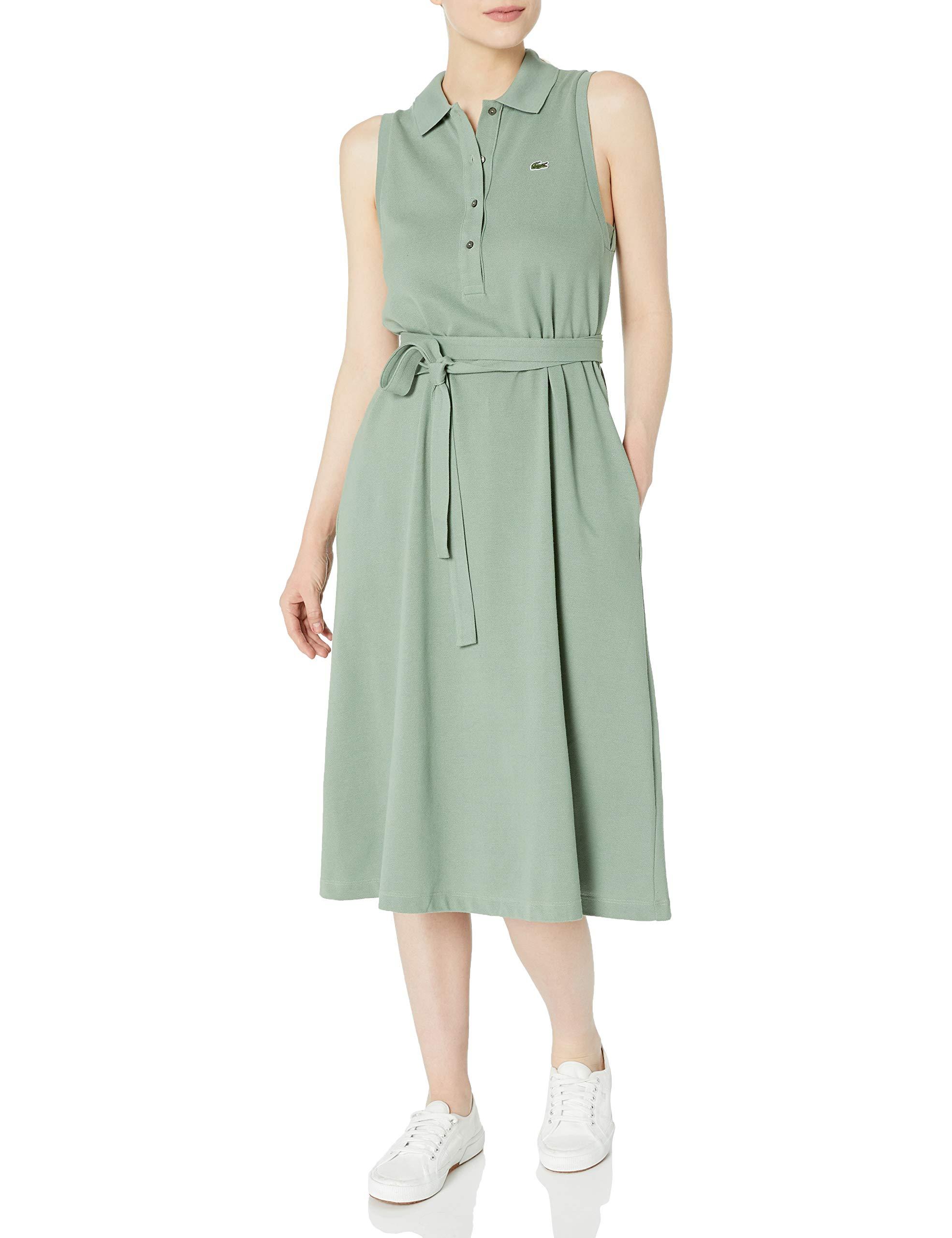lacoste belted polo dress