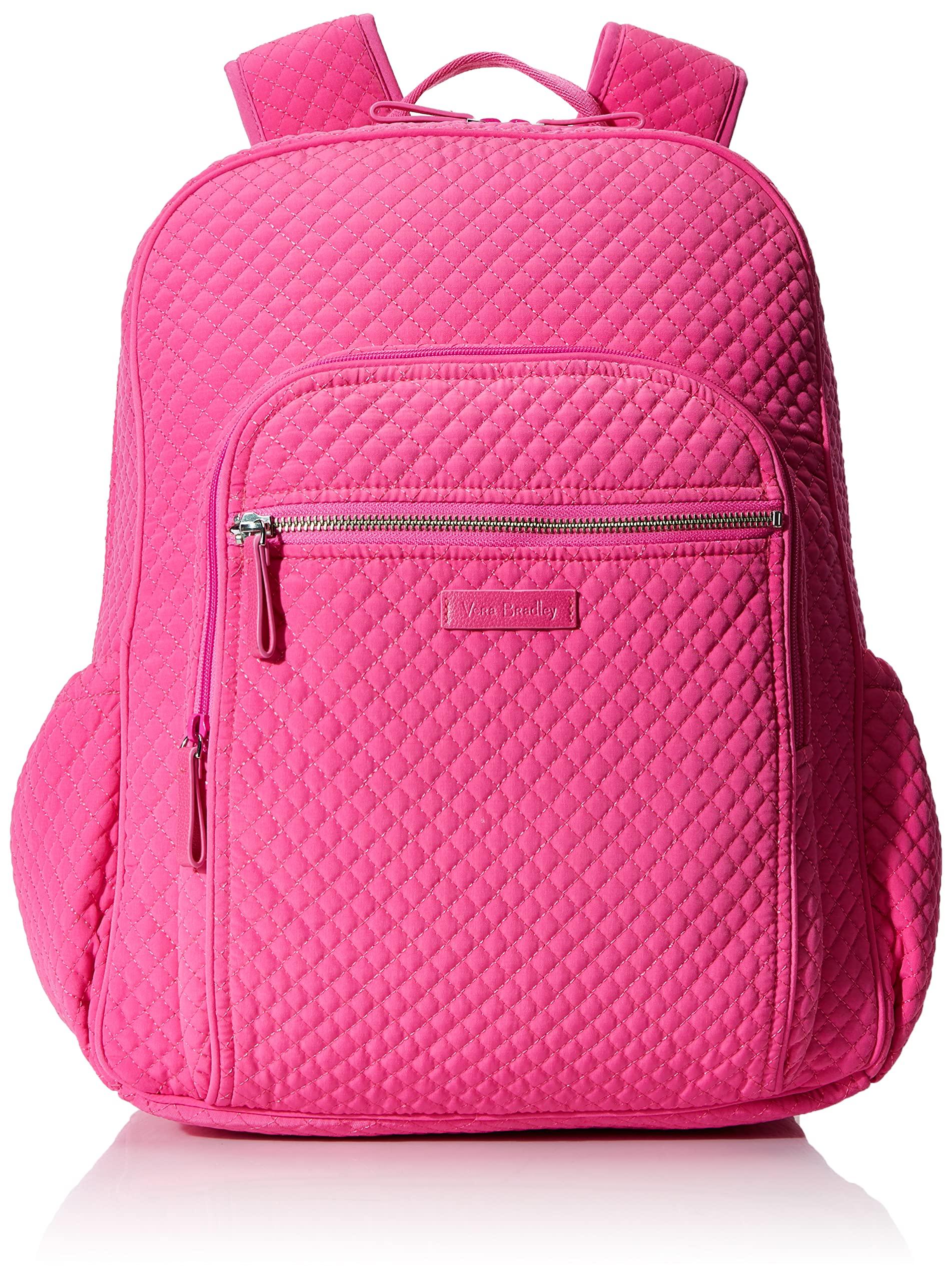 Vera Bradley Microfiber Campus Backpack in Pink