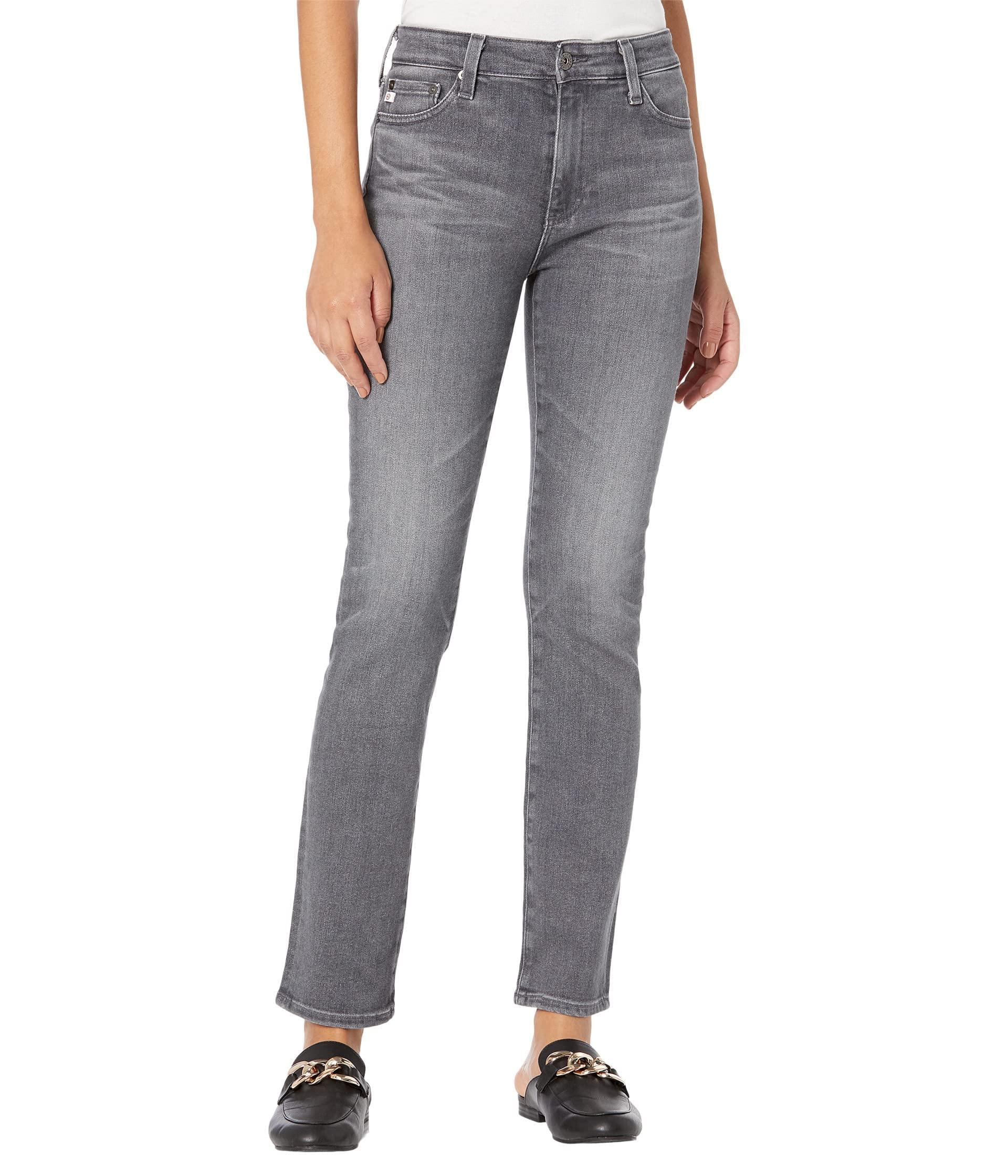 AG Jeans Mari High-rise Slim Straight In 16 Years Division in Gray | Lyst