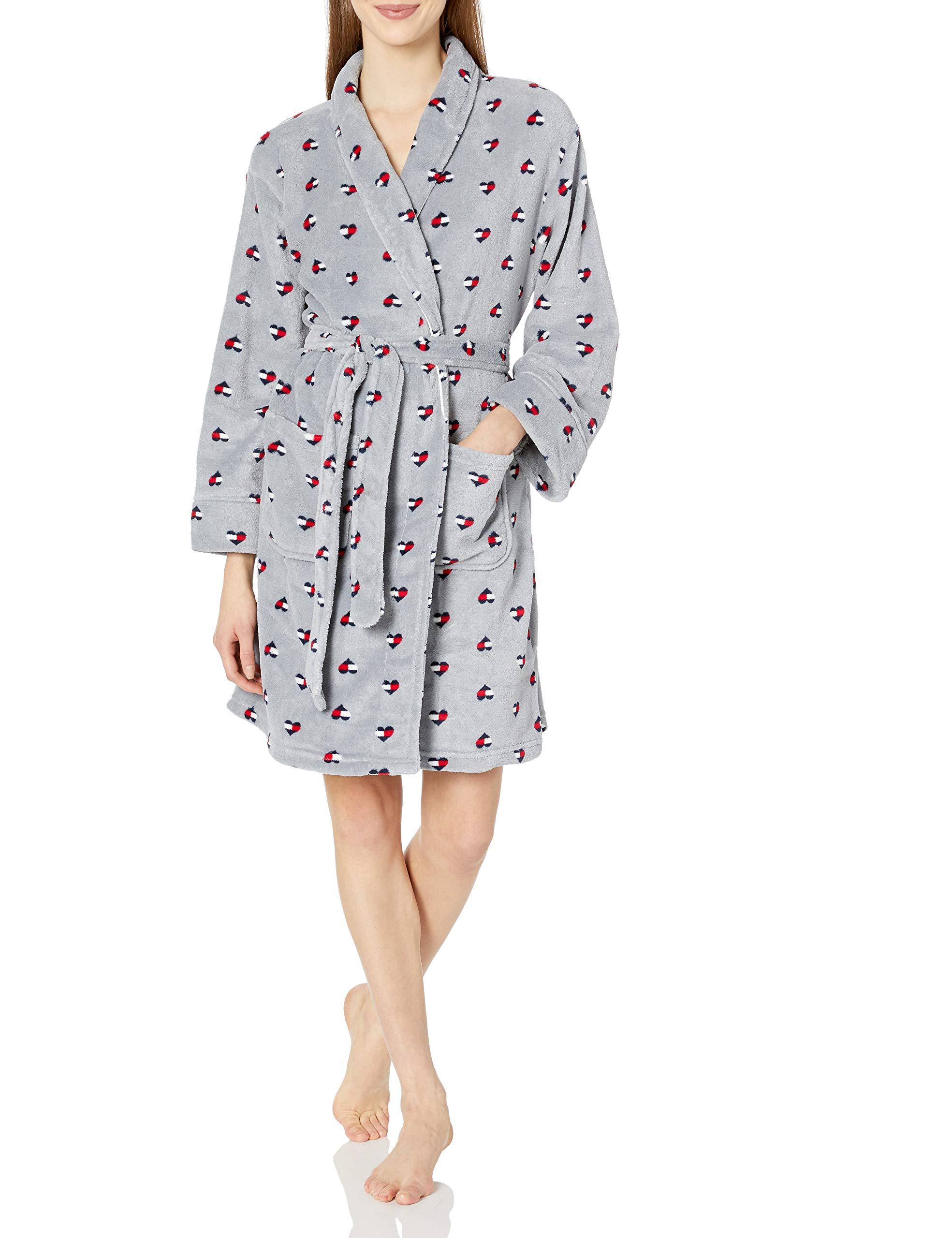 Tommy Hilfiger Plush Soft Bathrobe Warm Textured Sleep Lounge Pajama