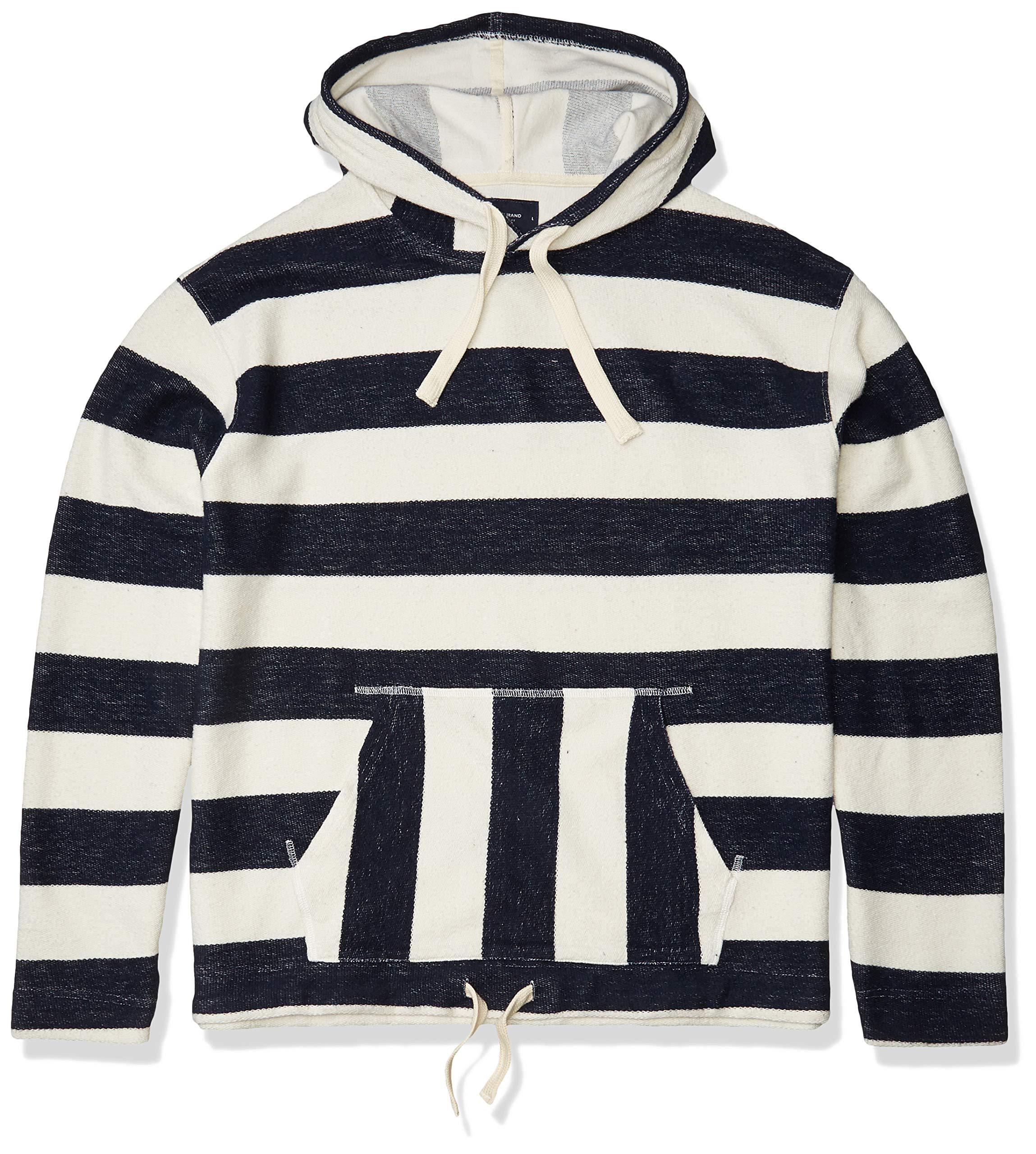 Lucky Brand Pullover Hooded Stripe Loop Terry Baja Sweatshirt in Blue ...
