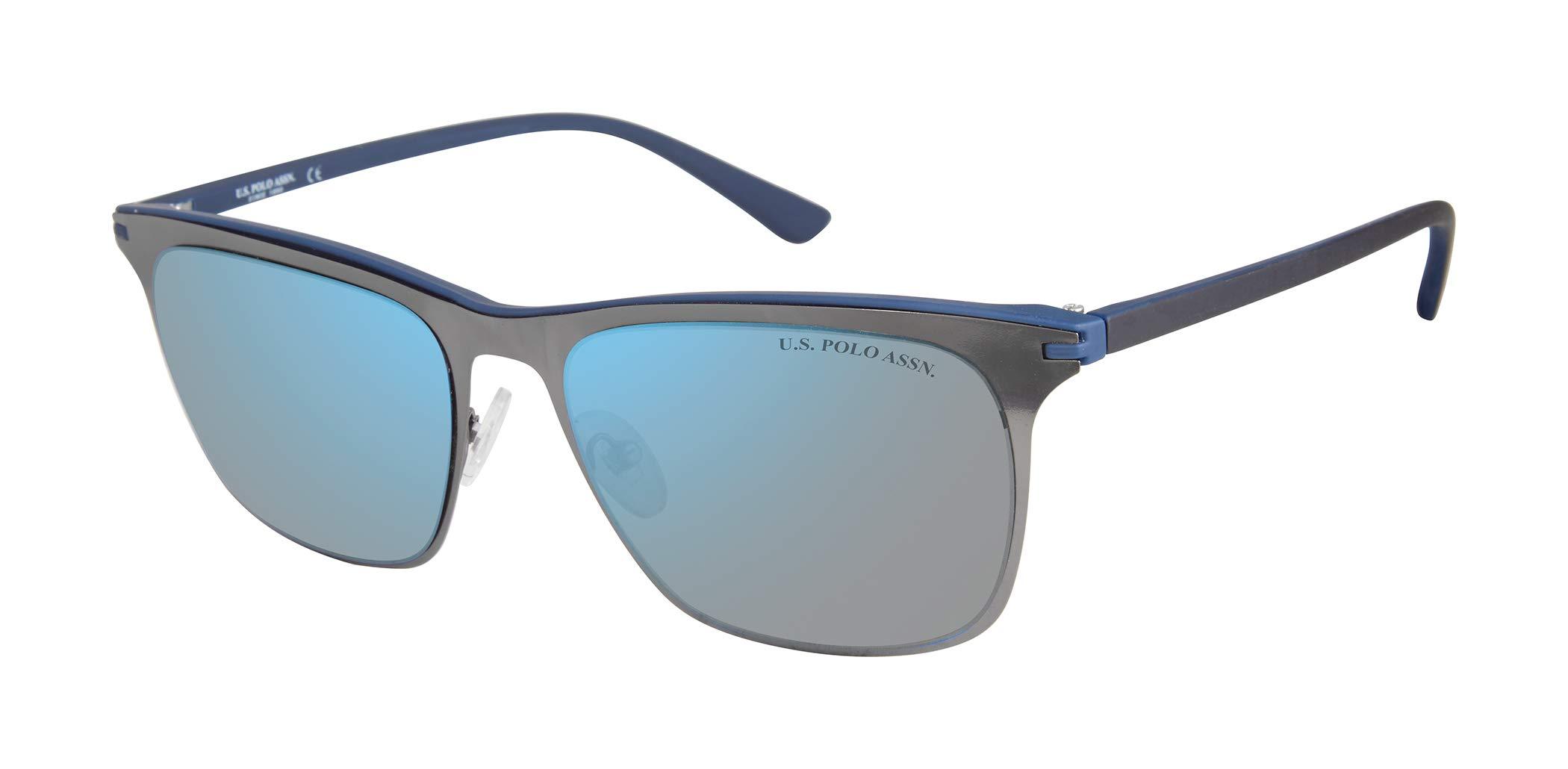 U.S. POLO ASSN. Pa1037 Metal Rectangular Sunglasses With Mirrored Lens And  100% Uv Protection in Gun/Blue (Blue) for Men - Save 18% - Lyst