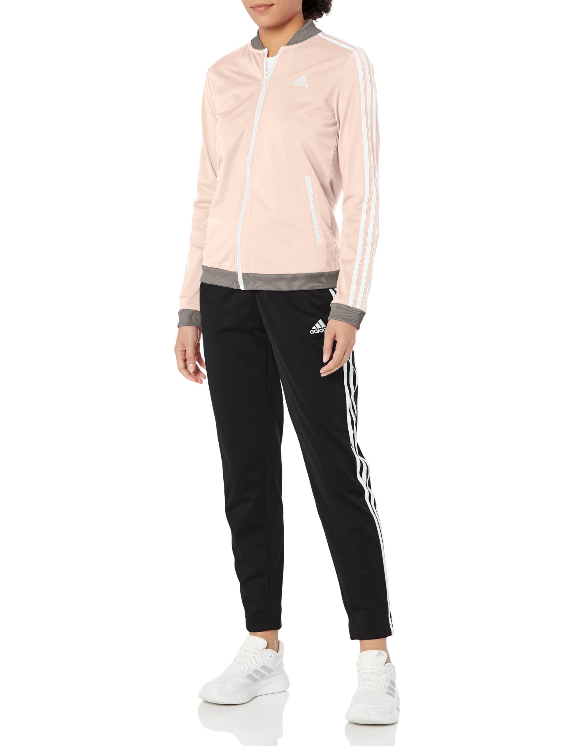 adidas Womens Essentials 3 stripes Track Suit Black wonder Quartz white medium Grey Heather Medium Lyst