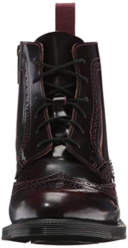 Dr. Martens Leather Delphine 8-eye Brogue Boot in Cherry Red (Black) | Lyst