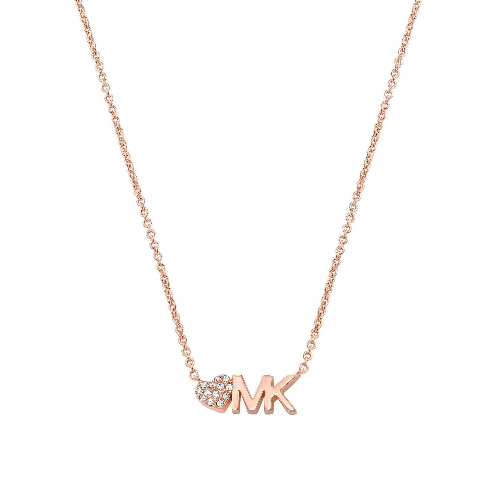 Michael Kors Rose Gold-tone Brass Pendant Necklace in Metallic | Lyst