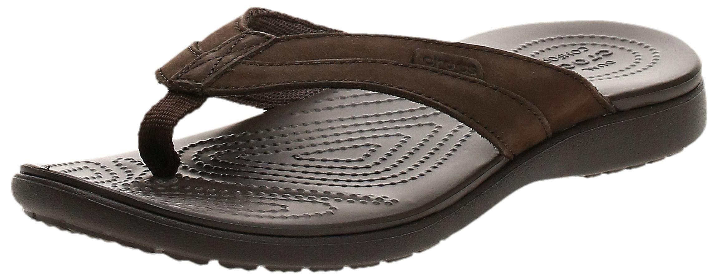 Crocs™ Santa Cruz Leather Flip Flop for Men | Lyst