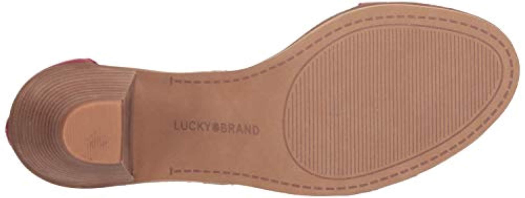 lucky brand ressia leather cone heel sandals