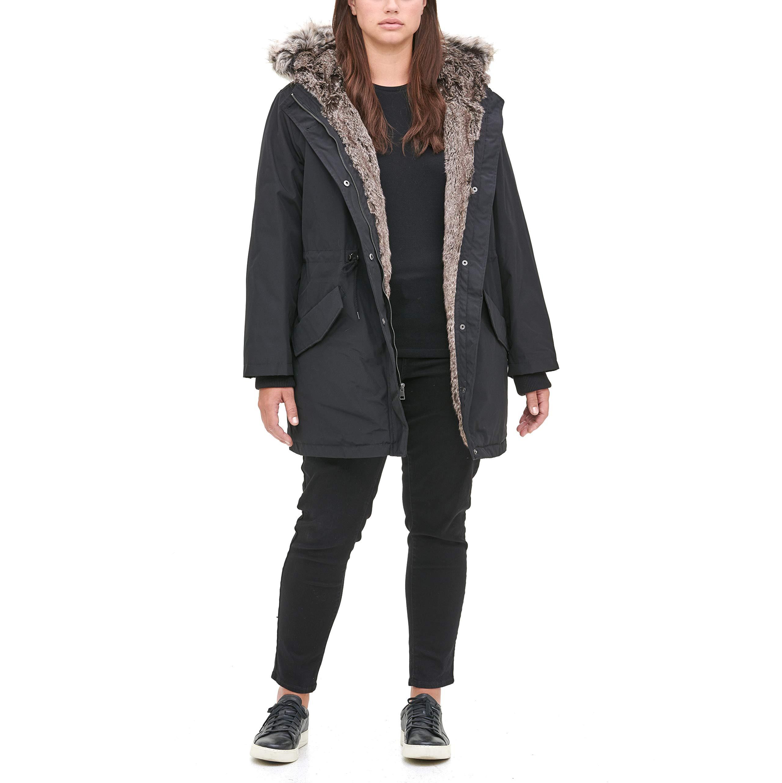 plus size fur lined parka