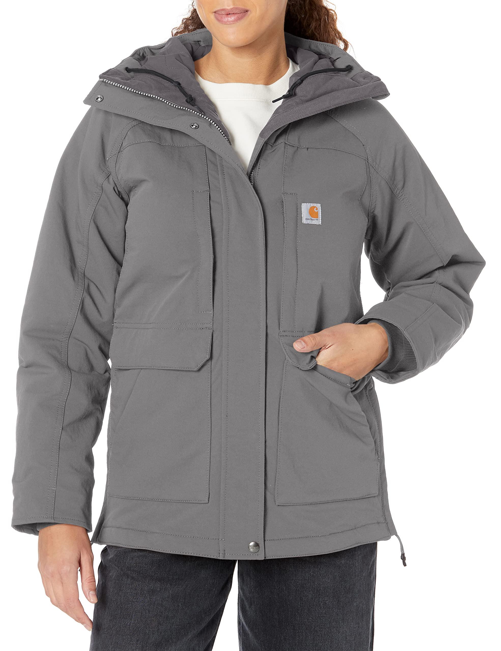 Carhartt Super Dux Relaxed Fit Insulated Traditional Coat In Gray Lyst carhartt-waterproof-jacket-brown-222219-insulated-jackets-coats