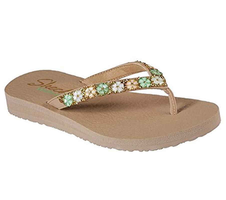 skechers meditation daisy delight flip flops