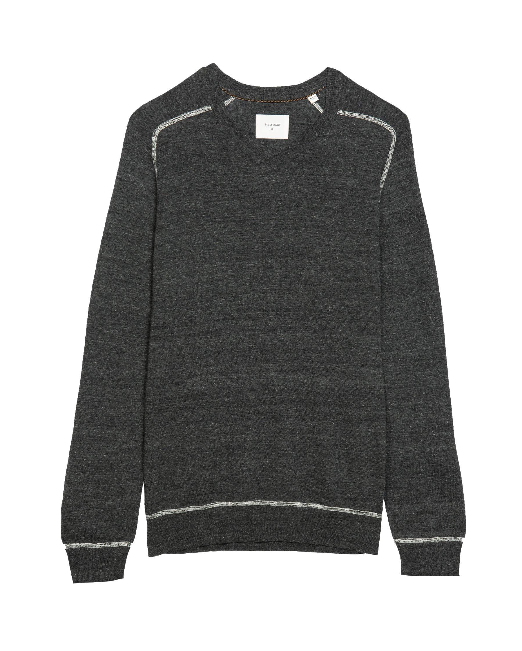 Billy Reid Long Sleeve Contrast Stitch Pullover V-neck Sweater in ...