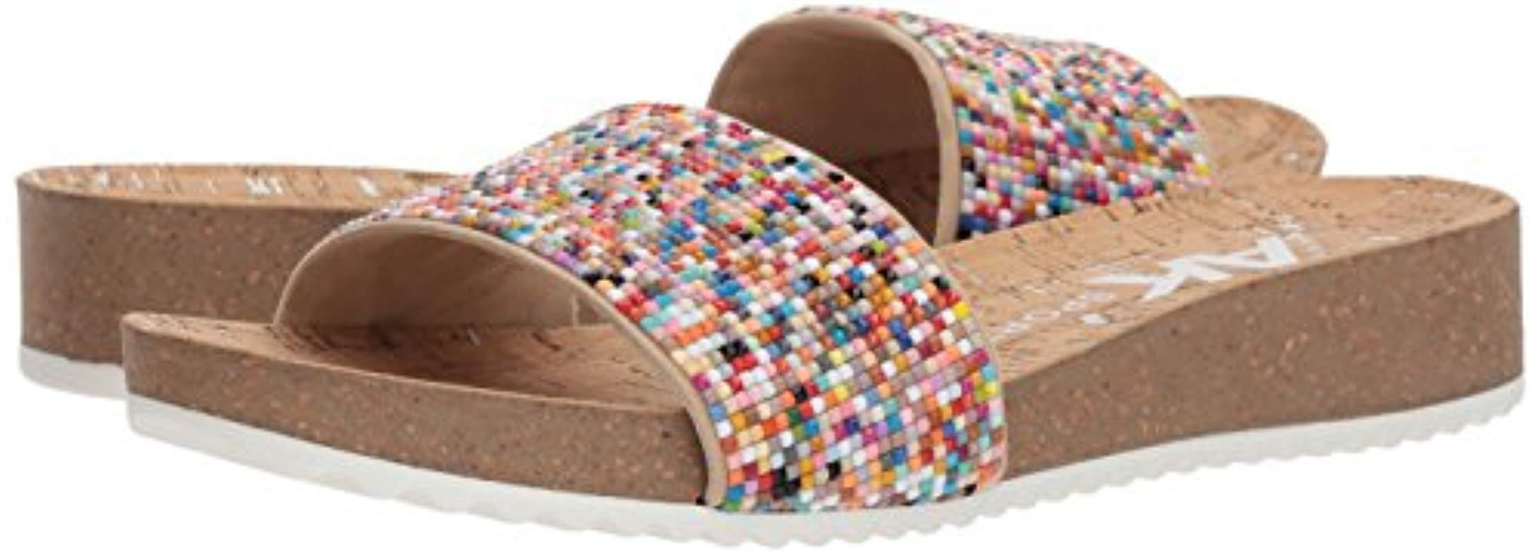 anne klein qtee wedge slide sandals