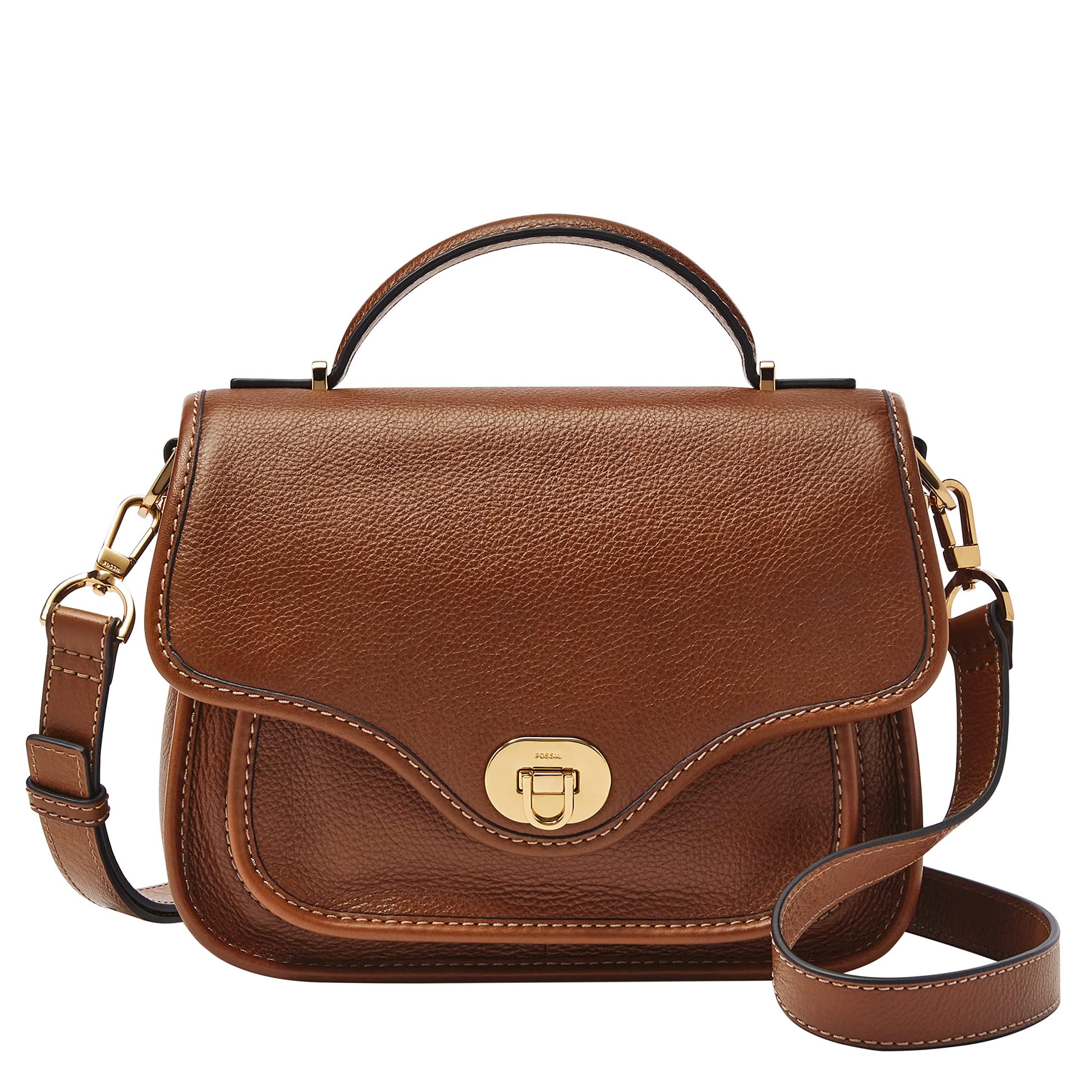 Fossil Heritage Leather Top Handle Crossbody Purse Handbag in Brown | Lyst