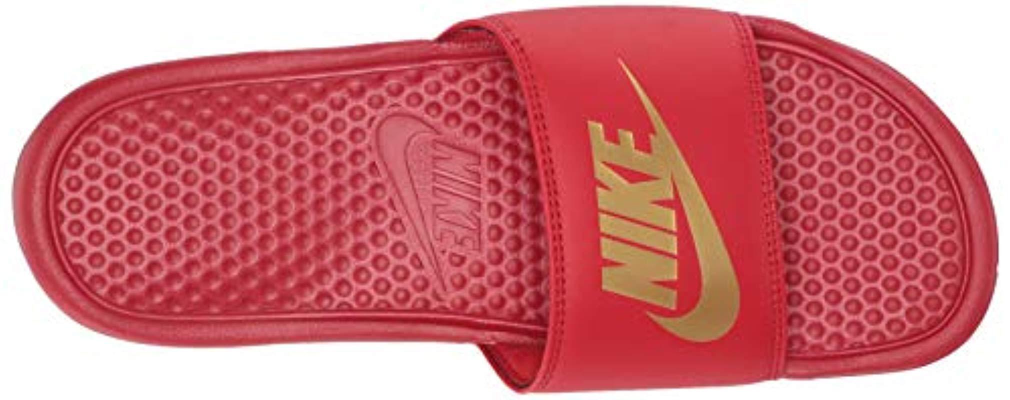 Nike Synthetic Benassi Just Do It Athletic Sandal in University Red/Metallic  Silver (Red) for Men | Lyst