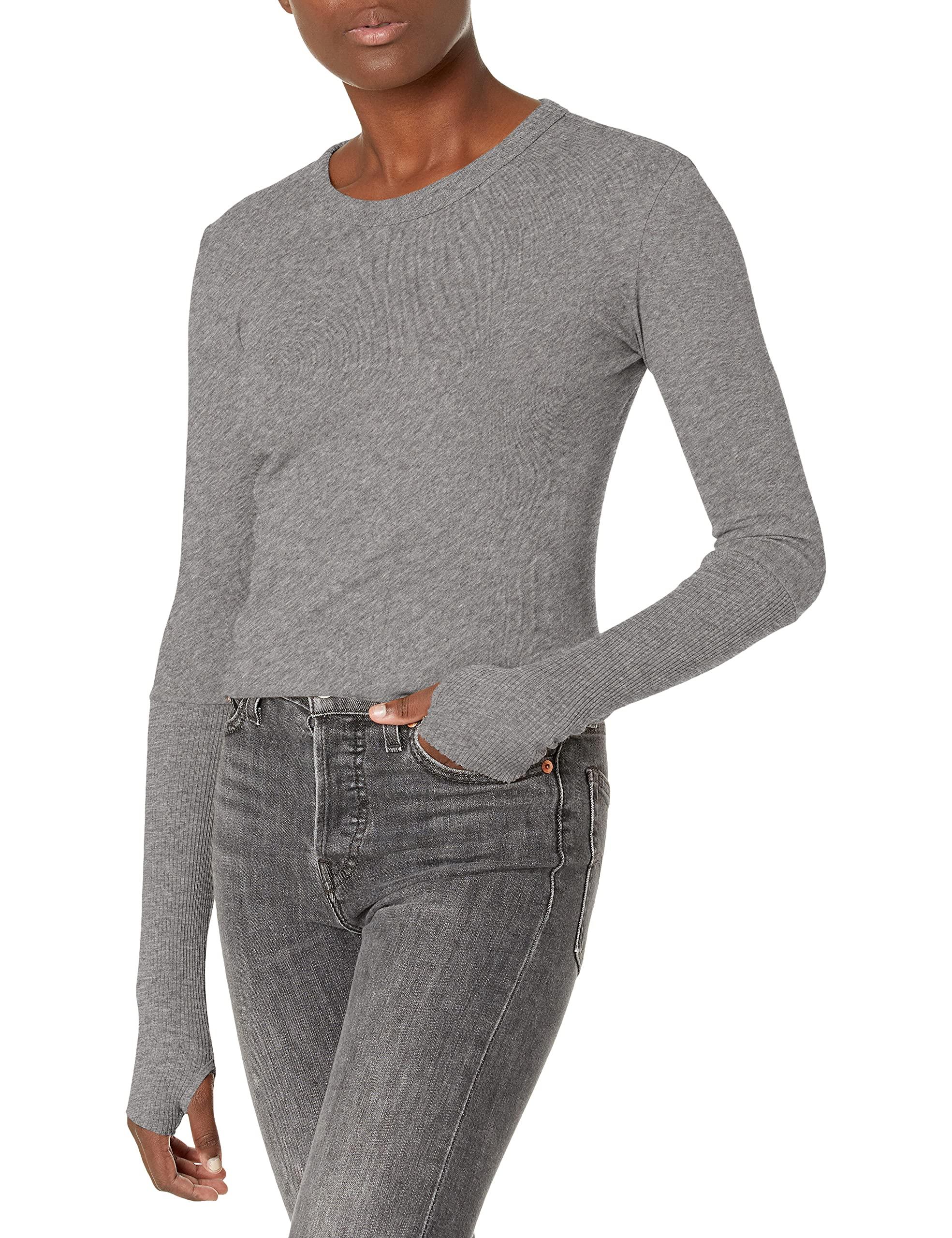 enza costa cuffed crew neck top