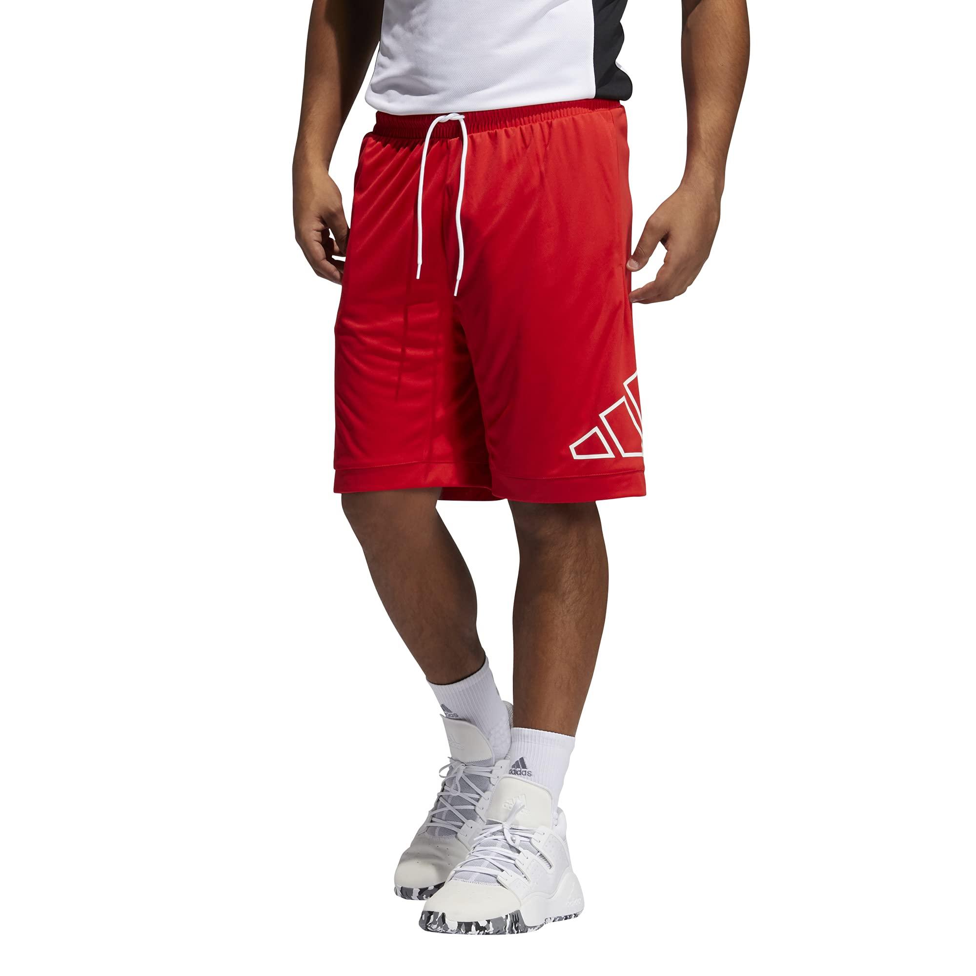 adidas Synthetic Big Logo Basketball Shorts in Vivid Red (Red) for 