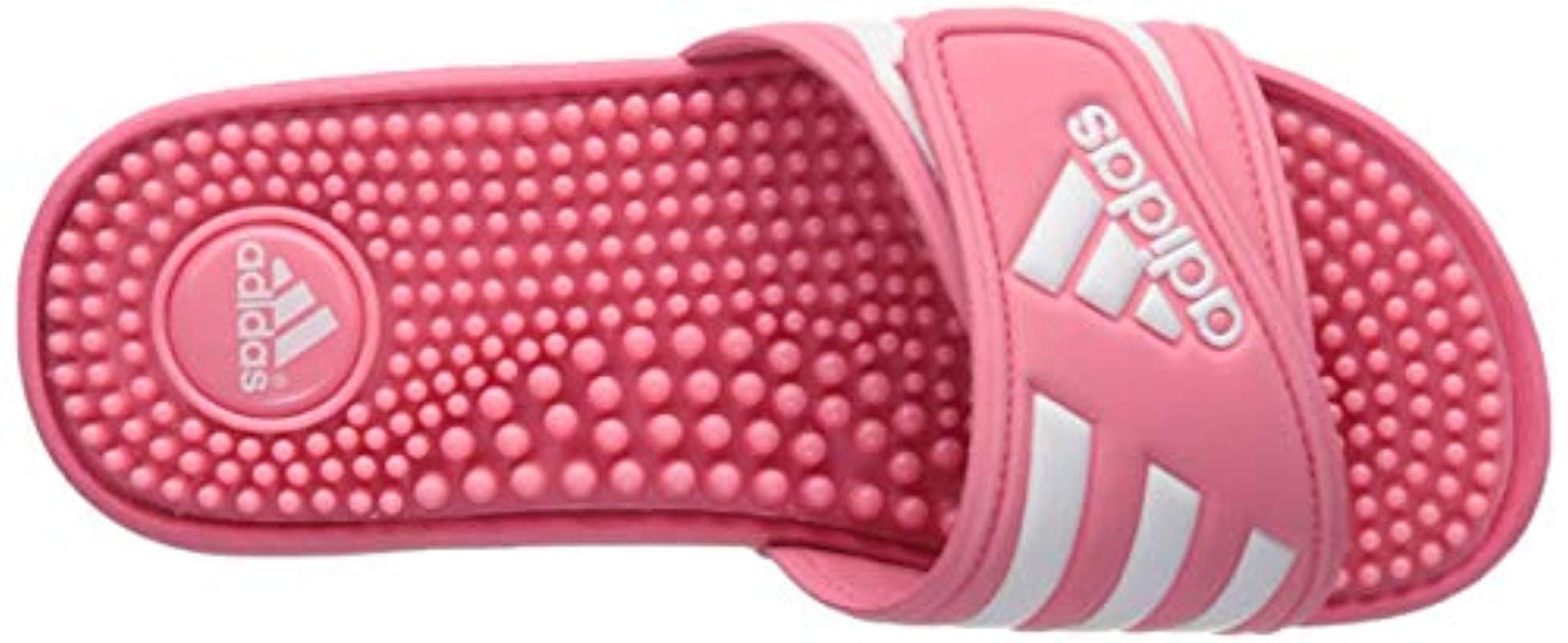 adidas Adissage Slide in Chalk Pink/White/Chalk Pink (Pink) - Lyst