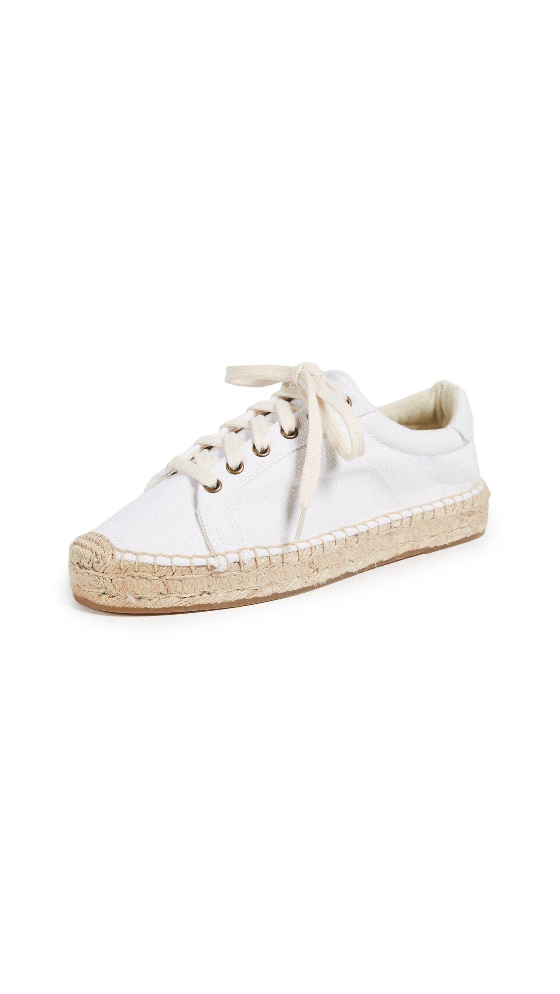 Soludos Canvas Espadrille Sneakers in Bright White (White) - Save 61% ...