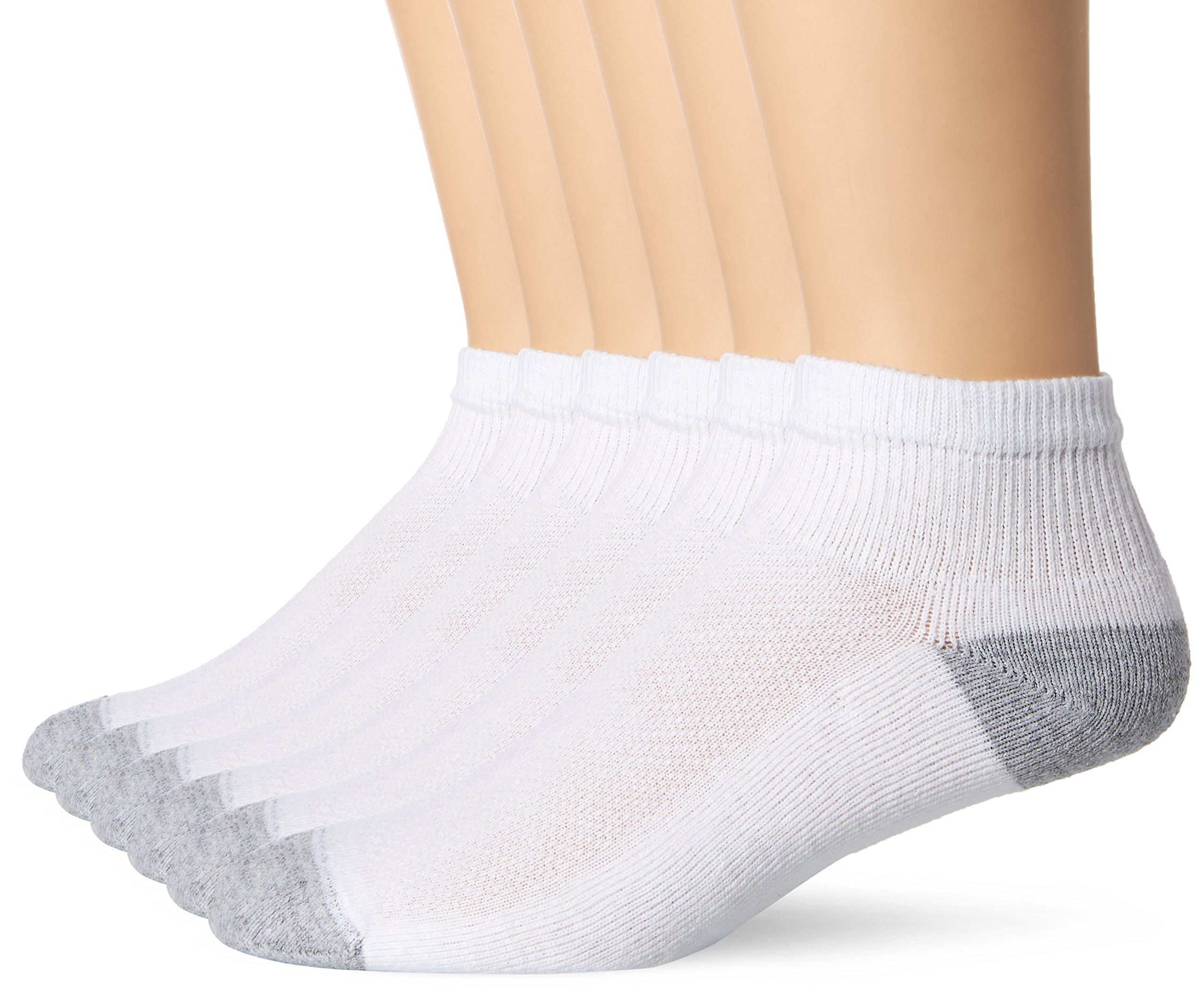 Hanes Cotton Freshiq Xtemp Comfort Cool Ankle Socks in White/Grey