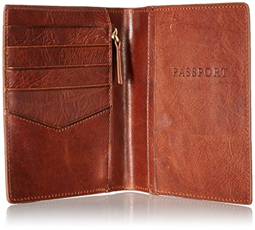 Fossil Leather Passport Case in Brown for Men Lyst