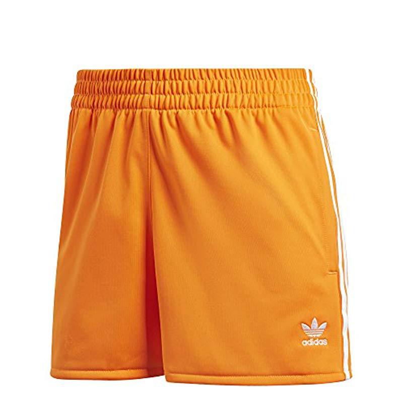 adidas 3 stripe shorts orange