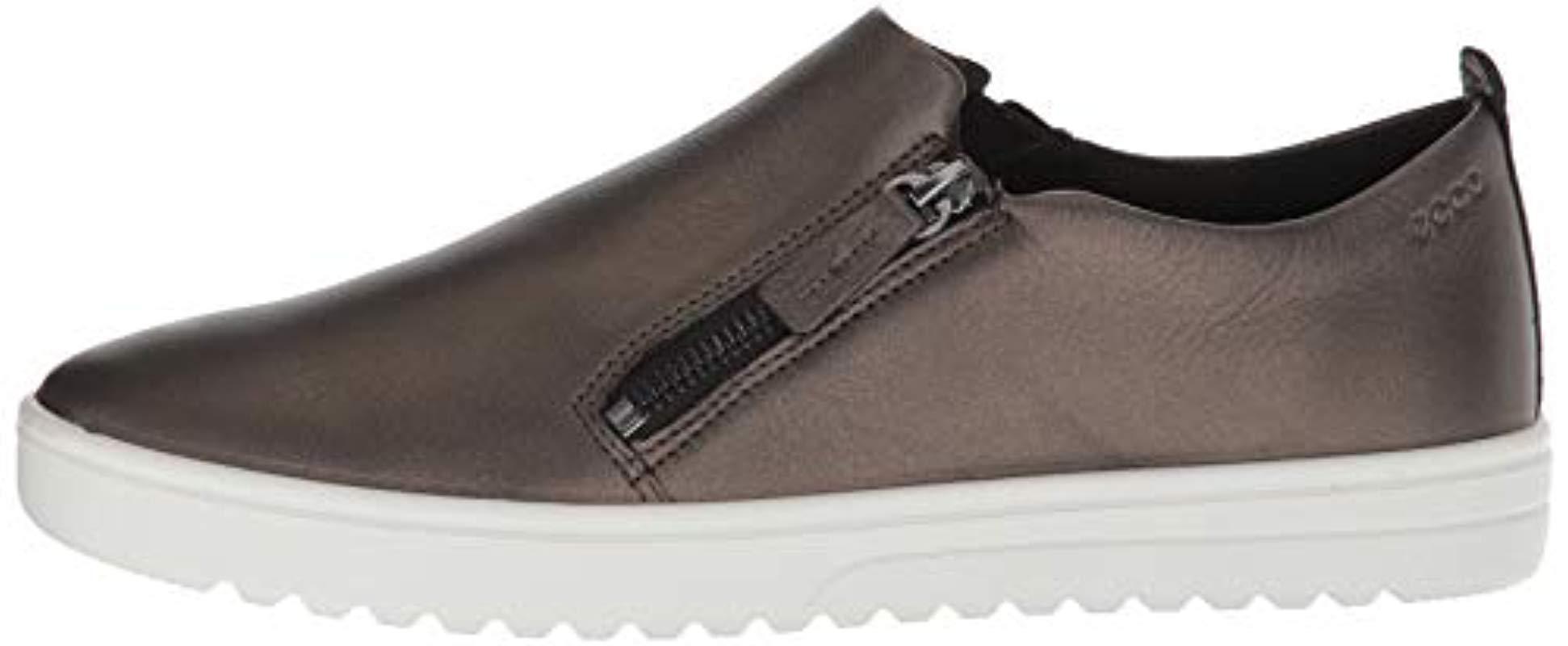 Ecco Leather Fara Zip Fashion Sneaker Stone Metallic (Black) Save 37% - Lyst
