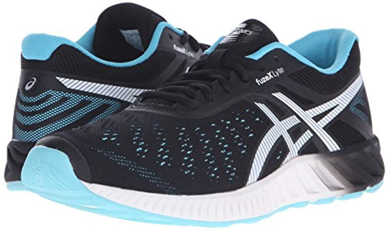 Asics Rubber Fuzex Lyte Running Shoe in Onyx/White ...