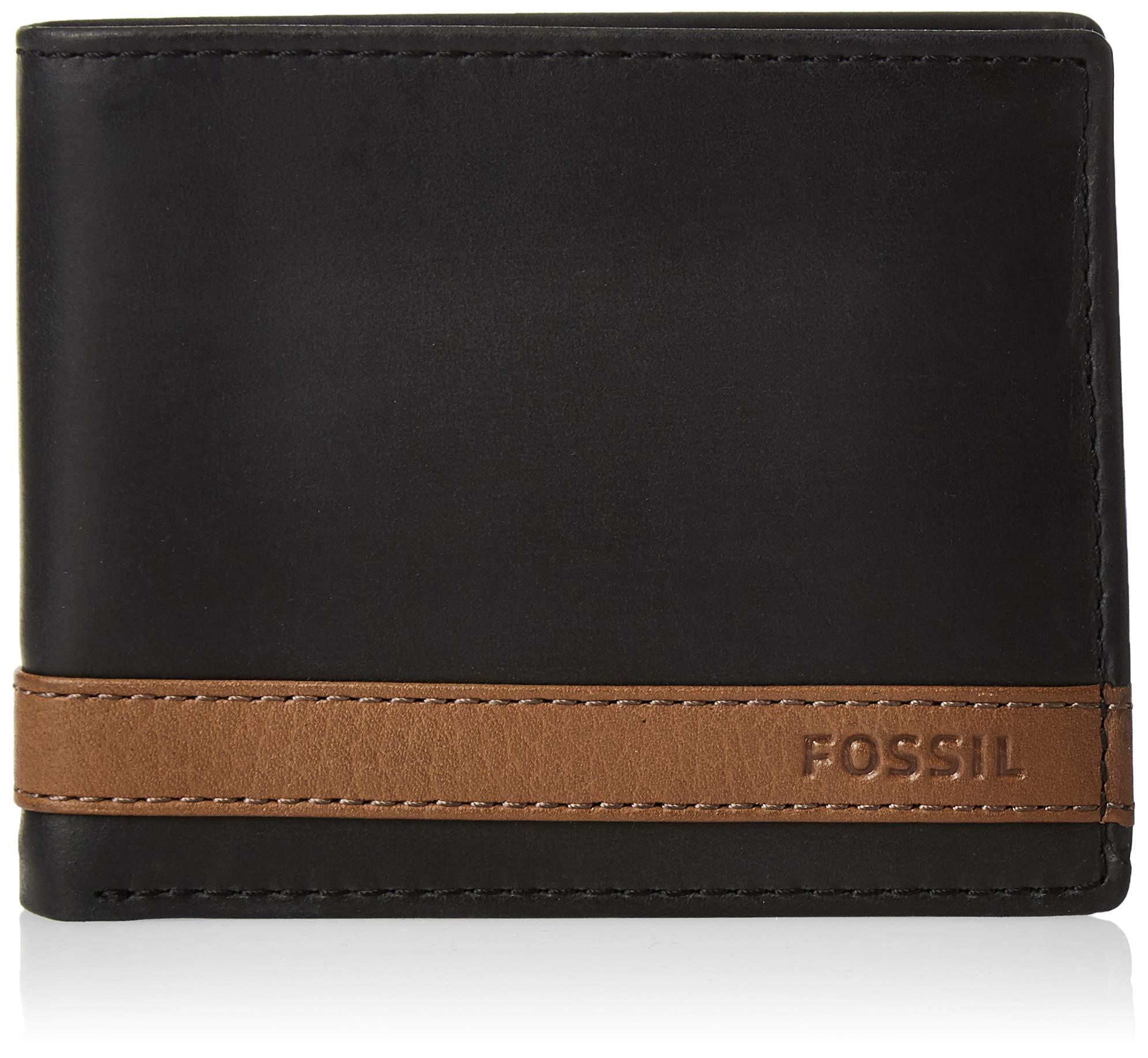 Fossil Quinn Leather Bifold Flip Id Wallet in Black for Men Save 60
