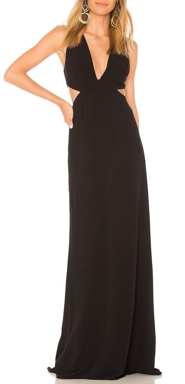 deep v neck gown