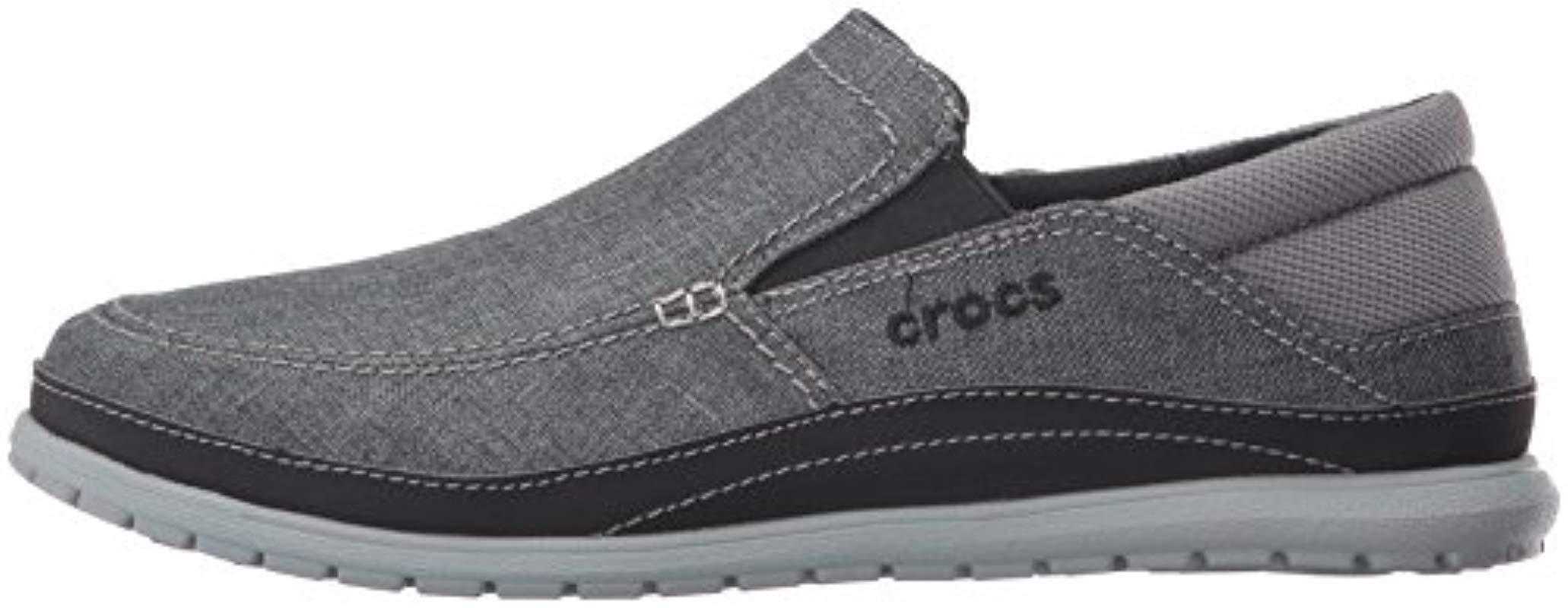 crocs canvas slip on shoes