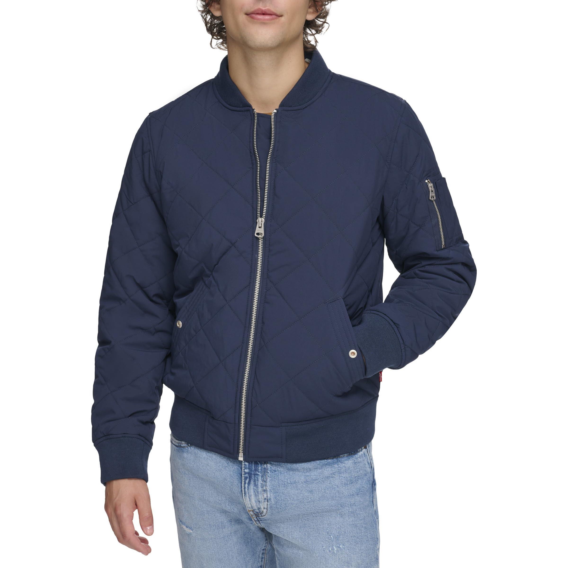 Levi's Diamond Quilted Bomber Jacket in Blue for Men