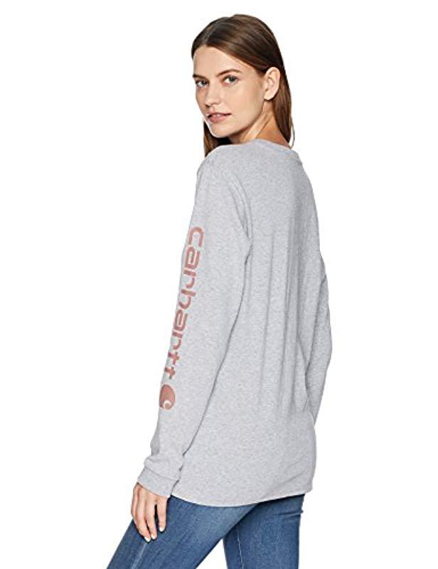 Carhartt Womens K231 Workwear Logo Long Sleeve T-Shirt Regular and Plus Sizes 