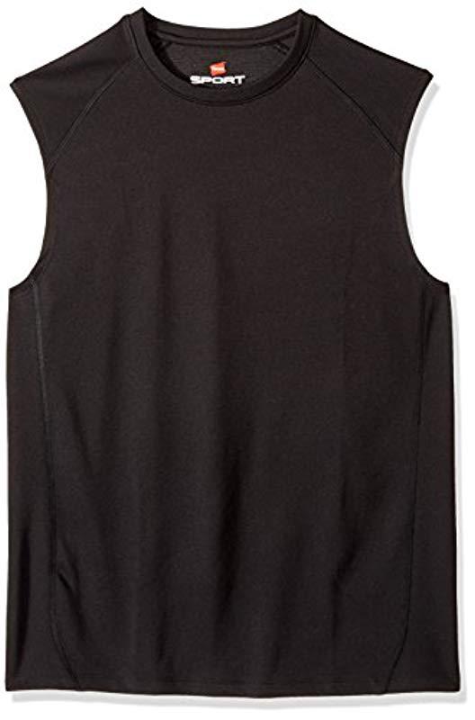 Hanes Synthetic Sport Performance Muscle Tee In Black For Men Lyst 3203