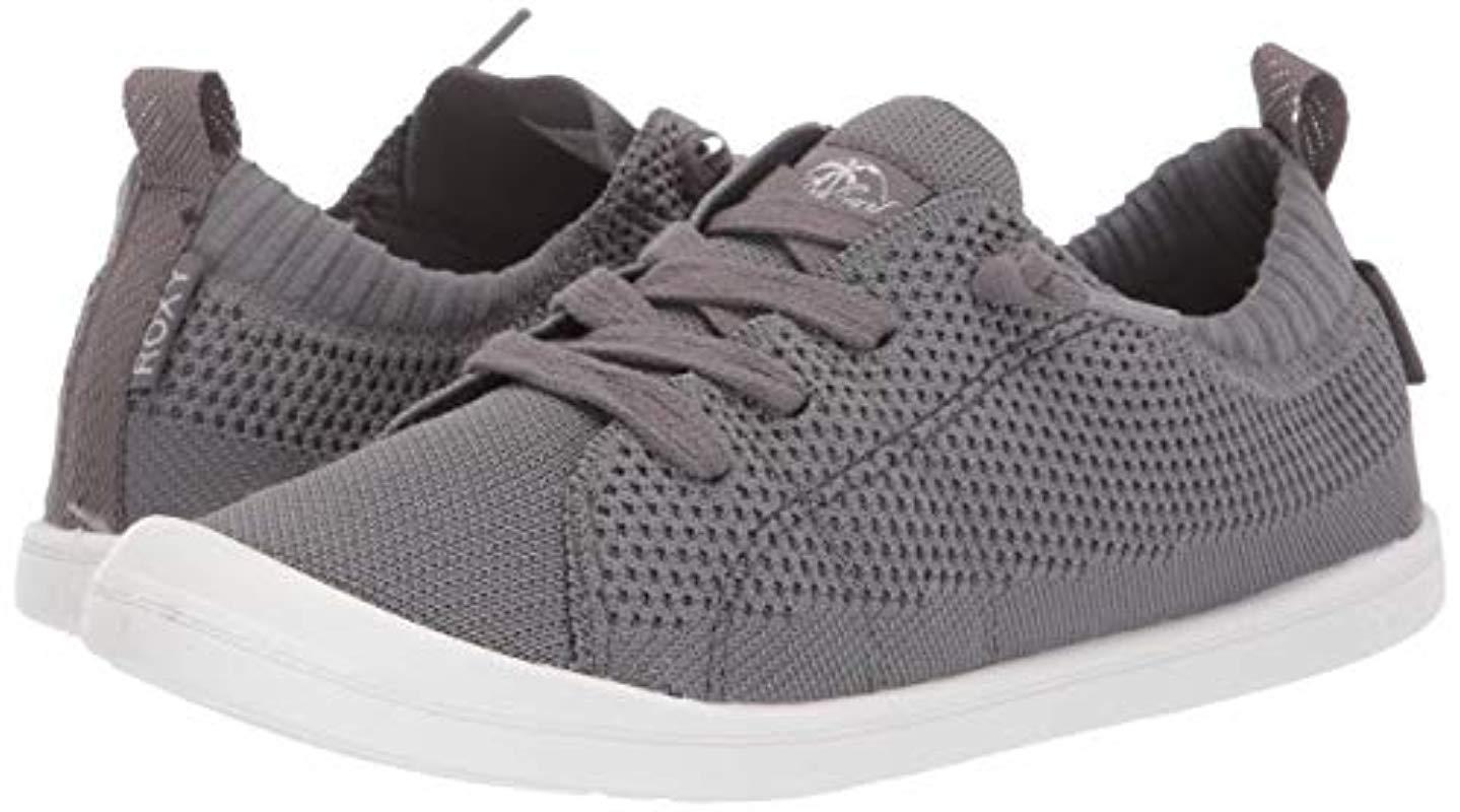 Roxy Bayshore Knit Slip On Sneaker Shoe in Gray | Lyst